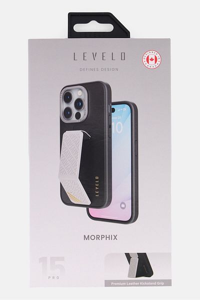 Levelo Iphone 15 Pro Morphix Gripstand Case, Black