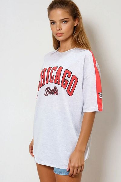 VAGGON Γκρι μπλουζάκι Unisex Oversize - Ψηφιακή στάμπα με δύο κλωστές