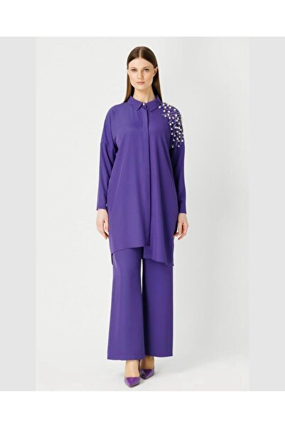 MÜSEMMA OMUZU TAŞ DETALI GÖMLEK