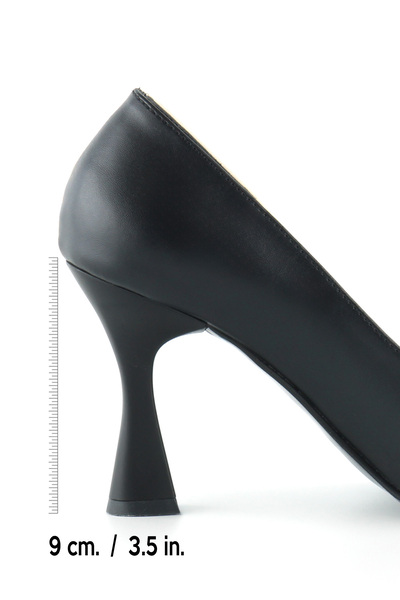 Erkan Saçmacı Jatqılı Plus Tan Black Goblet Heeled Shoes 9 Cm.