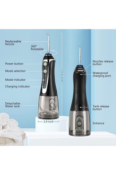 AWH Cordless Water Dental Flosser -Portable Oral Irrigator, Rechargeable & Waterproof Teeth Cleaner