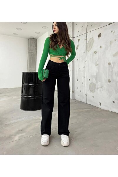 sion jeans بنطلون جينز نسائي عالي الخصر من BOYFRIEND PALAZZO