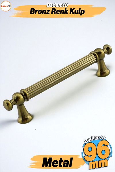Badem10 Mâner din metal galben antic Selcuk 96 mm -9,6 cm Mobilier Bucătărie Sertar Dulap Dulap Mânere Mâner