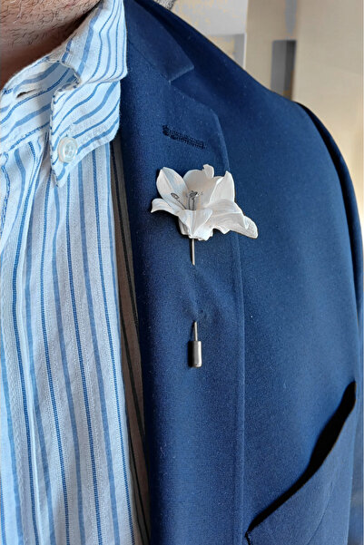 CREATİVESHOP Zambak Sağdıç Damat Yaka İğnesi, Damat Yaka Çiçeği, Düğün Aksesuarları, Yaka İğnesi