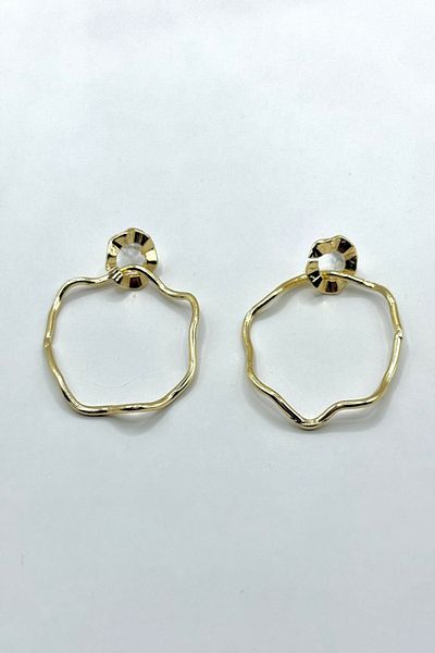 DEMOKAN Women's Earrings 4cm Wavy Hoop Design Earrings