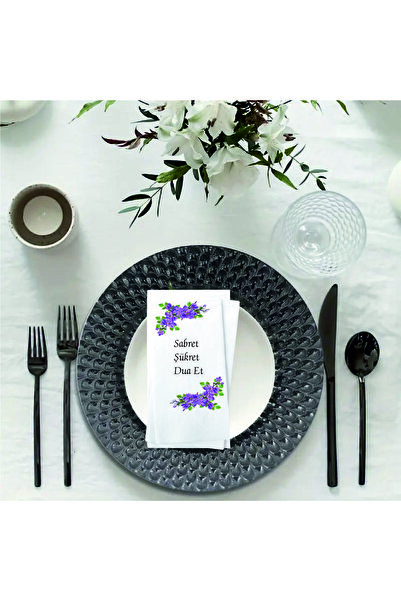 AMBALAJDÜNYAM SABRET ŞÜKRET DUA ET YAZILI SUNUM PEÇETESİ KONUŞAN PEÇETE