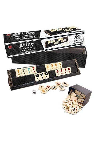 Star Okey Star Black Pearl Okey Set Star Wooden Okey Set