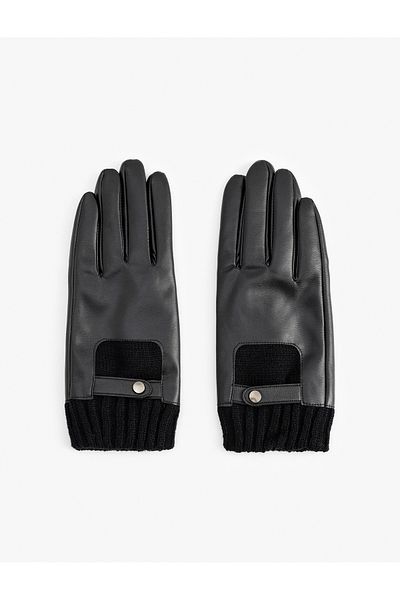Koton Mănuși din piele artificială - cu elastic la încheietură