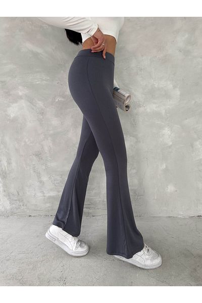 Gugus Women's High Waist Slimming Effect High Waist Steel Interlock Spanish Leg Leggings Pants