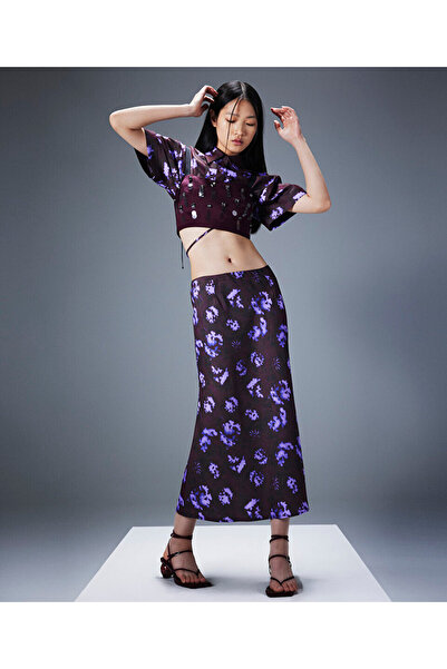 Twist DESENLİ MİDİ ETEK