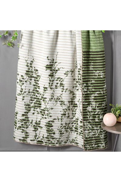 Sarev Beige Green Helix Blanket - Double