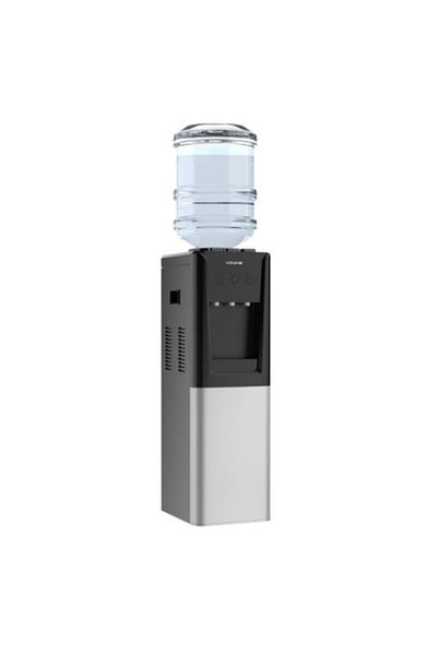 Krome Top & Bottom Loading Water Dispenser | 3 Taps | Child Lock | Silver & Black | KR-WDTBL 3TW