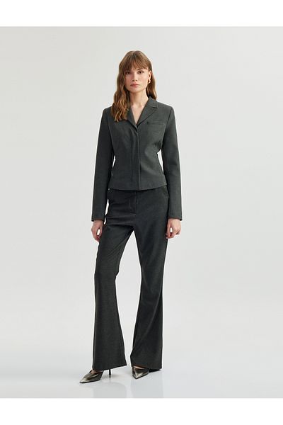 Koton Slim Fit Pocketed Belt Detailed Spanish Leg Fabric Trousers