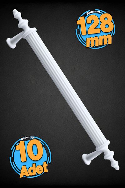 Badem10 10 bucăți Erciyes Mobilier Bucătărie Sertar Dulap Ușă Dulap Alb 128 mm Mâner Metal Mâner Mâner