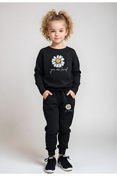 FYK KİDS With Waist Detail Elastic Printed Girl's Bottom Suit