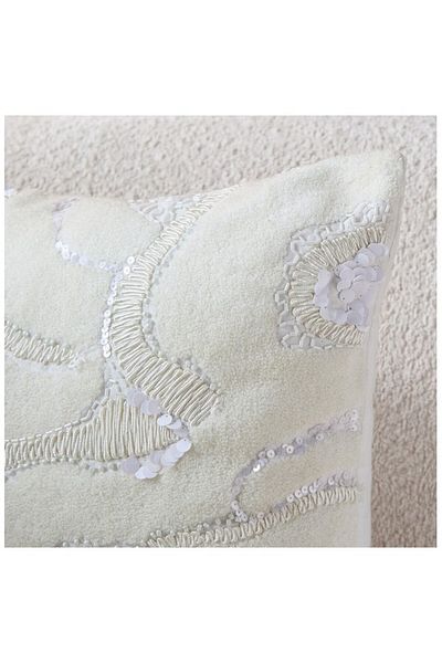 Home Box Petra Wave Embellished Filled Cushion 45x45 cm