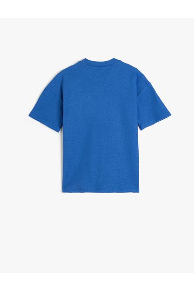Koton Crew Neck Short Sleeve Cotton T-Shirt with Embroidery Detail