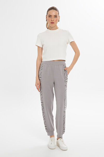 GİZİA Bilekten Bantlı Koyu Gri Pantolon