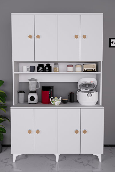 Evdemo Urla Kahve Köşesi Çok Amaçlı Mutfak Kiler Erzak Dolabı Beyaz