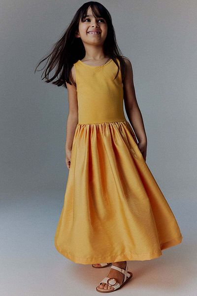 H&M Satin-skirt jersey dress