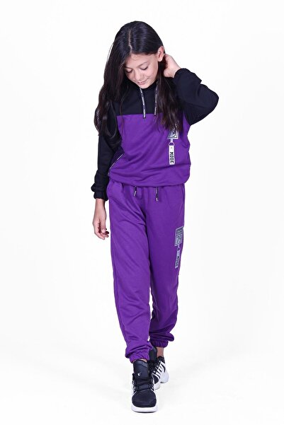 FYK KİDS Snow Fasıhıon Baskılı Kız Çocuk Eşofman Takımı