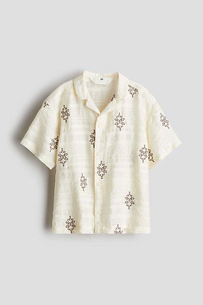 H&M Embroidered resort shirt
