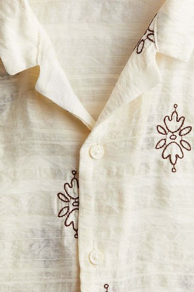 H&M Embroidered resort shirt