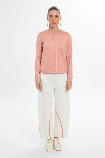 GİZİA Düğme Detaylı Pembe Hırka