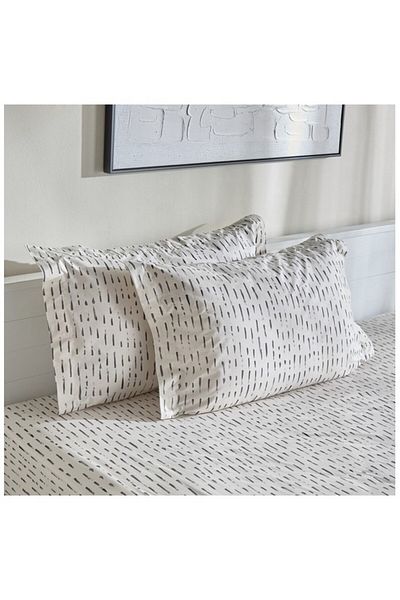 Home Box Luxot 2-Piece Monoleaf Printed Cotton Pillow Sham Set 50x75 cm