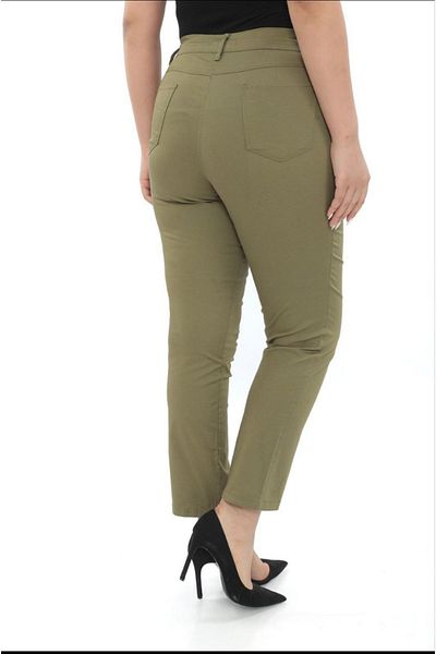 PARKDERİN Big Size Khaki Green Color Pants