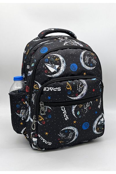 Bevitton Black Character Patterned Pen Holder Nutrition Boy's Primary School Bag Suit Primary School Bag