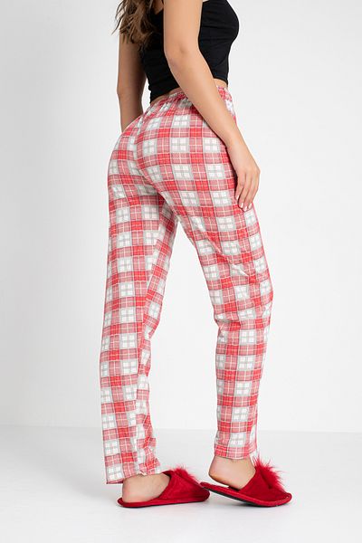 DONEX Cotton Thin Breathable Fabric Ribbon Waist Detail Printed Women's Sleepwear Bottoms Without Pockets