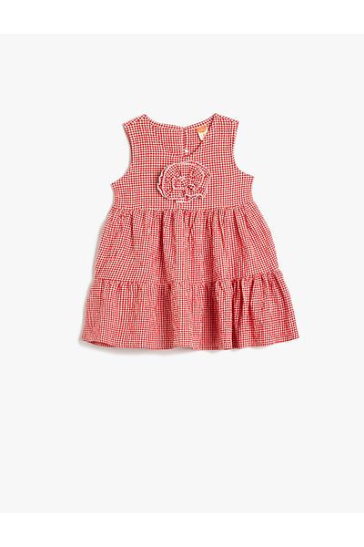 Koton Floral Appliqued Floor Detailed A-Line Sling Dress
