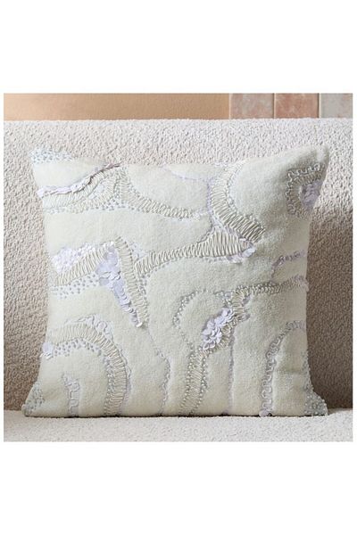 Home Box Petra Wave Embellished Filled Cushion 45x45 cm
