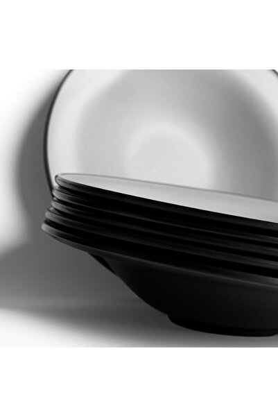 mastergold 6 Piece Melamine Round Slanted Serving Plates ( 27.5cm ) For Serving Noodles, Appetizers & Salads