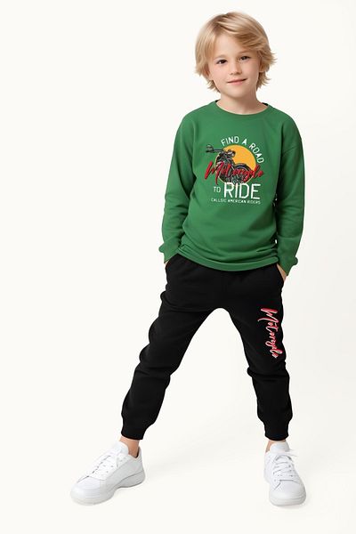 FYK KİDS Boy's Cotton Printed Top and Bottom Set