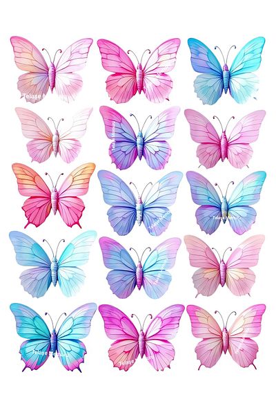 telaşe memuru Unicorn Model 1 - Edible Paper Butterfly Cake Ornament