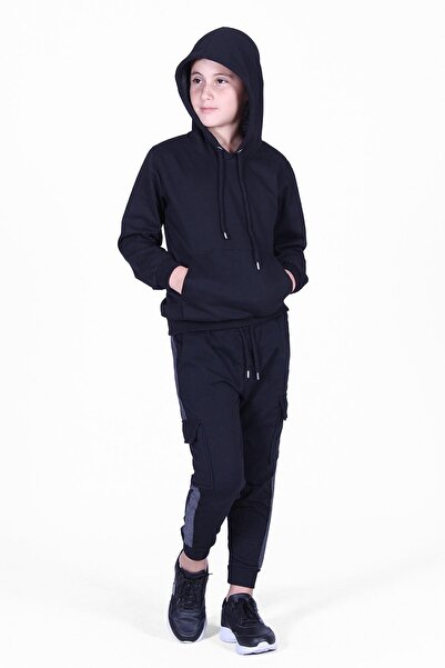 FYK KİDS Chlapecká tepláková souprava s kapucí a kapucí obyčejný klokan