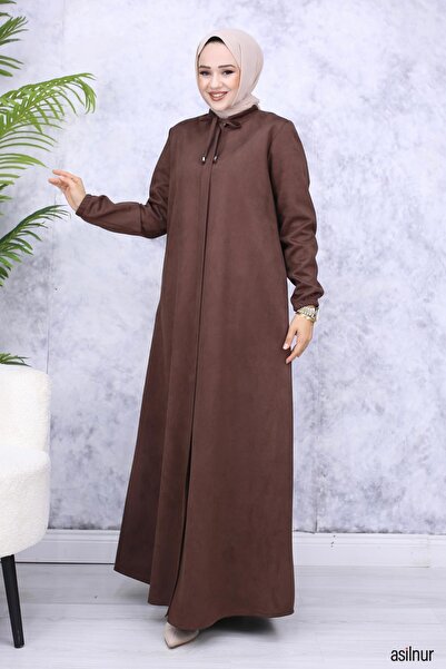 ASİLNUR Καφέ Χούμα Σουέτ Μεβλάνα Χειμερινή Φεράτζα