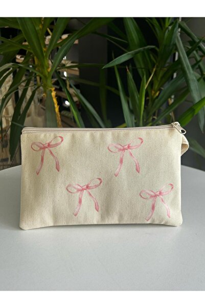 bezçantadünyası Kurdele Baskılı Hambez Clutch Çanta