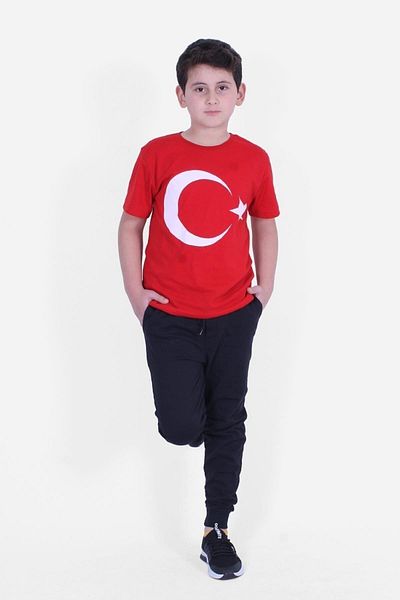FYK KİDS طقم أتاتورك مطبوع وموقع للجنسين