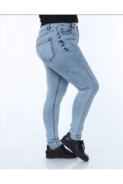 pass&pass 2039 Women's Lycra Slim Fit Plus Size Jeans Jeans Denim Trousers - Snow