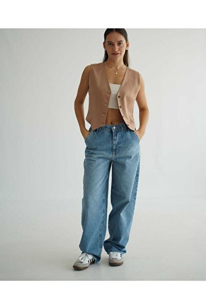 pass&pass 2410-Ptnc Light Blue Denim Skater Pants - Women's Jeans