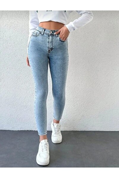 pass&pass 2003 المرأة ليكرا نحيل سليم صالح الجينز الدنيم السراويل - الثلوج