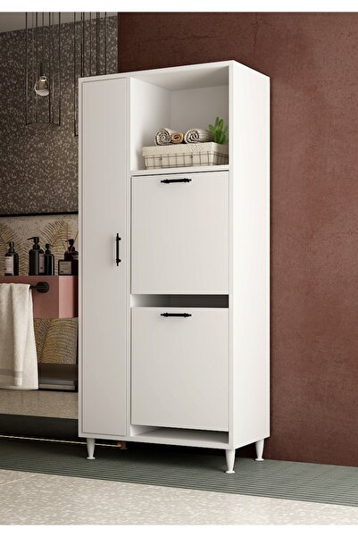 TETTO ELAGANTE Manolya 2li Çamaşır Sepetli Çok Amaçlı Dolap