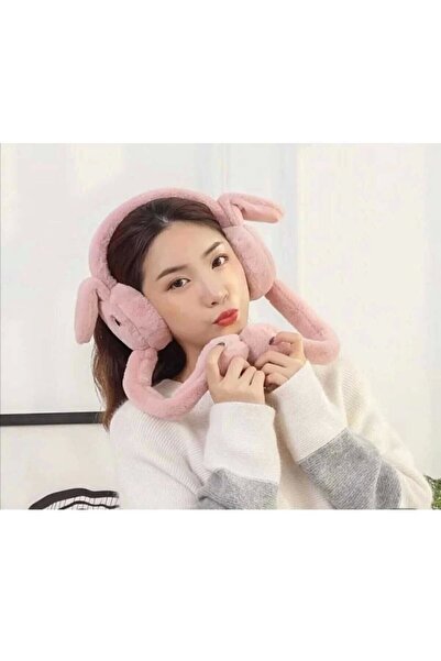 Kudi Plush Rabbit Movable Headphones with Movable Ears