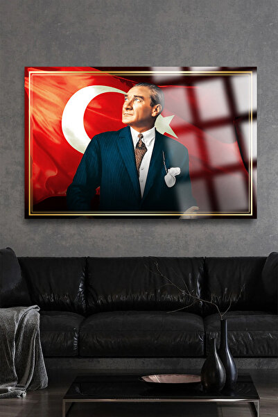 TAULART TABLO DE STICLA ATATURK FĂRĂ SCRIVERE TABLO DE STICLA DE LUX INELABIL...