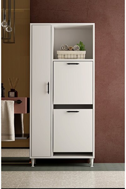 TETTO ELAGANTE Manolya 2li Çamaşır Sepetli Çok Amaçlı Dolap