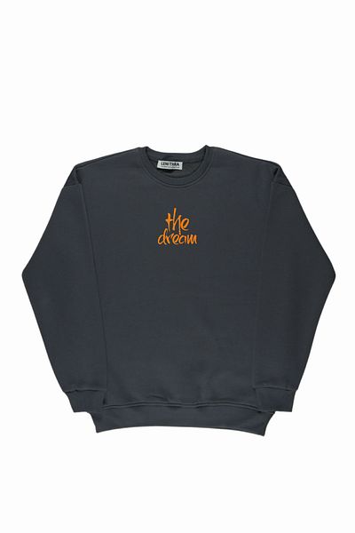 By Caspita Fashion Hanorac unisex oversize afumat cu imprimeu pe spate Lenithra The Dream Sculpture