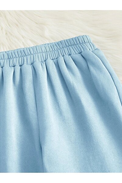 Fun Fashion Kadın Bebemavi 3 Iplik Düz Elastik Bel Ve Paça Termal Astarlı Jogger Eşofman Altı